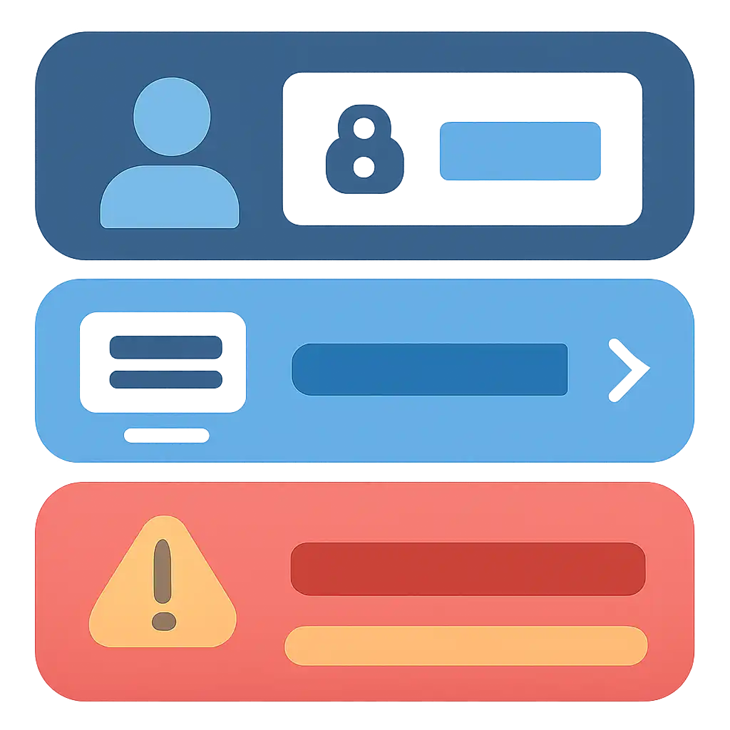 Infographic comparing options using coloured bars and icons only, no text or labels, flat design, 4rabet Login in India: Steps and Common Errors