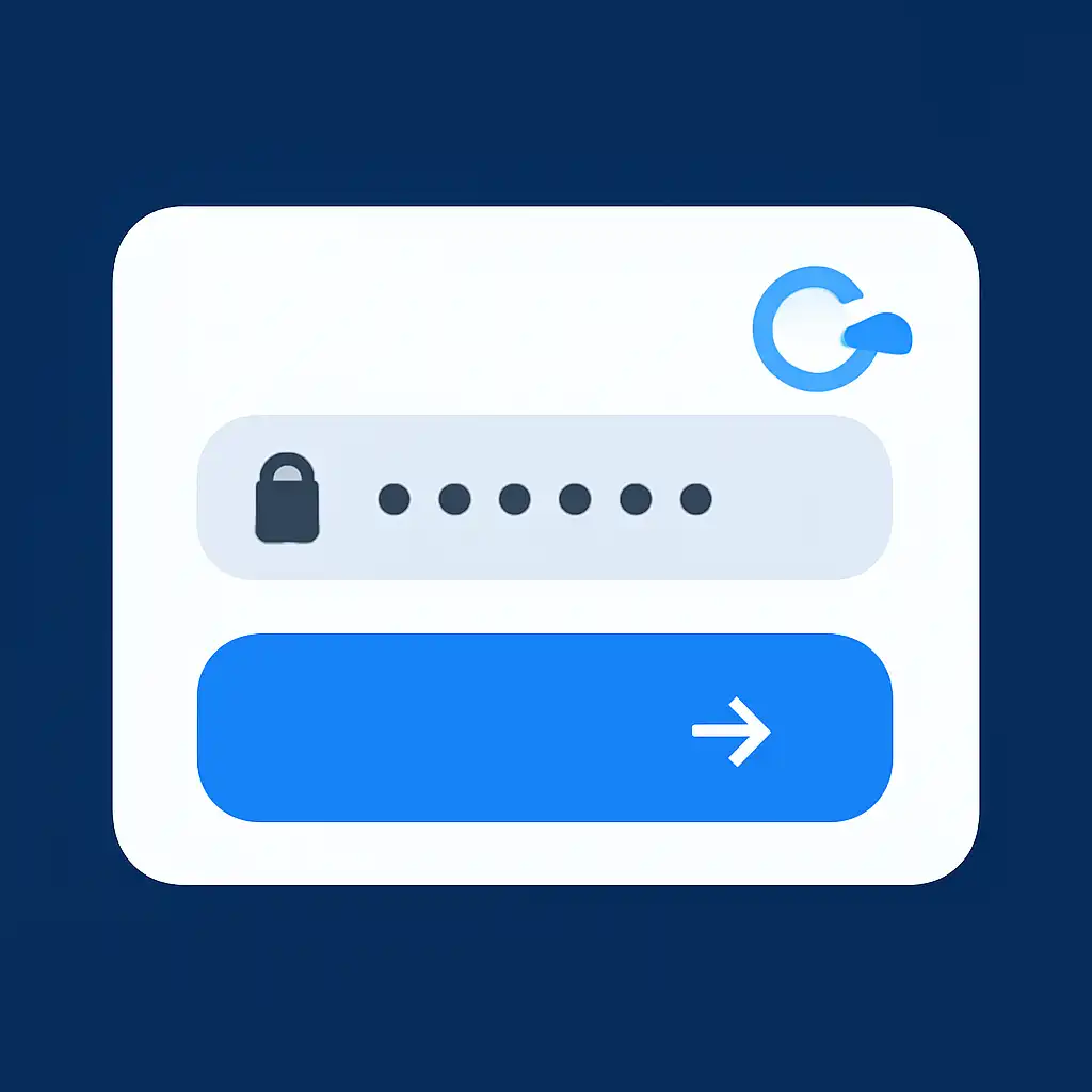 Close-up of button or form field for password reset
