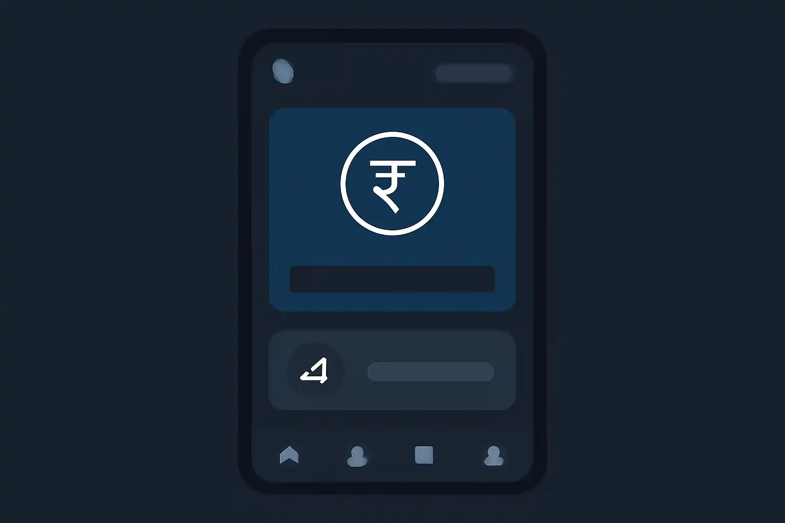 Detail screen: minimum deposit, mobile-first UI mockup, dark theme
