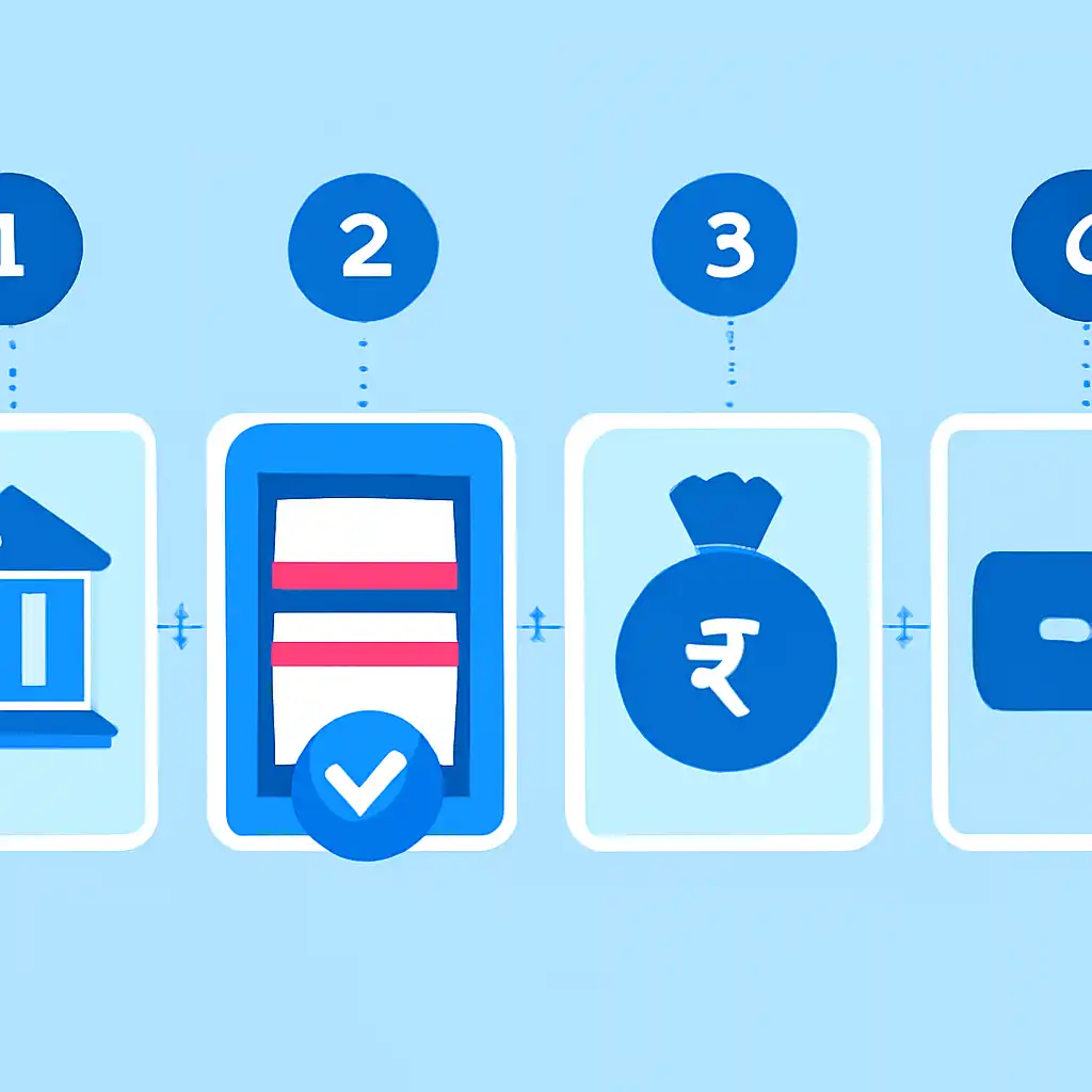 Annotated step diagram: minimum deposit process with numbered callouts