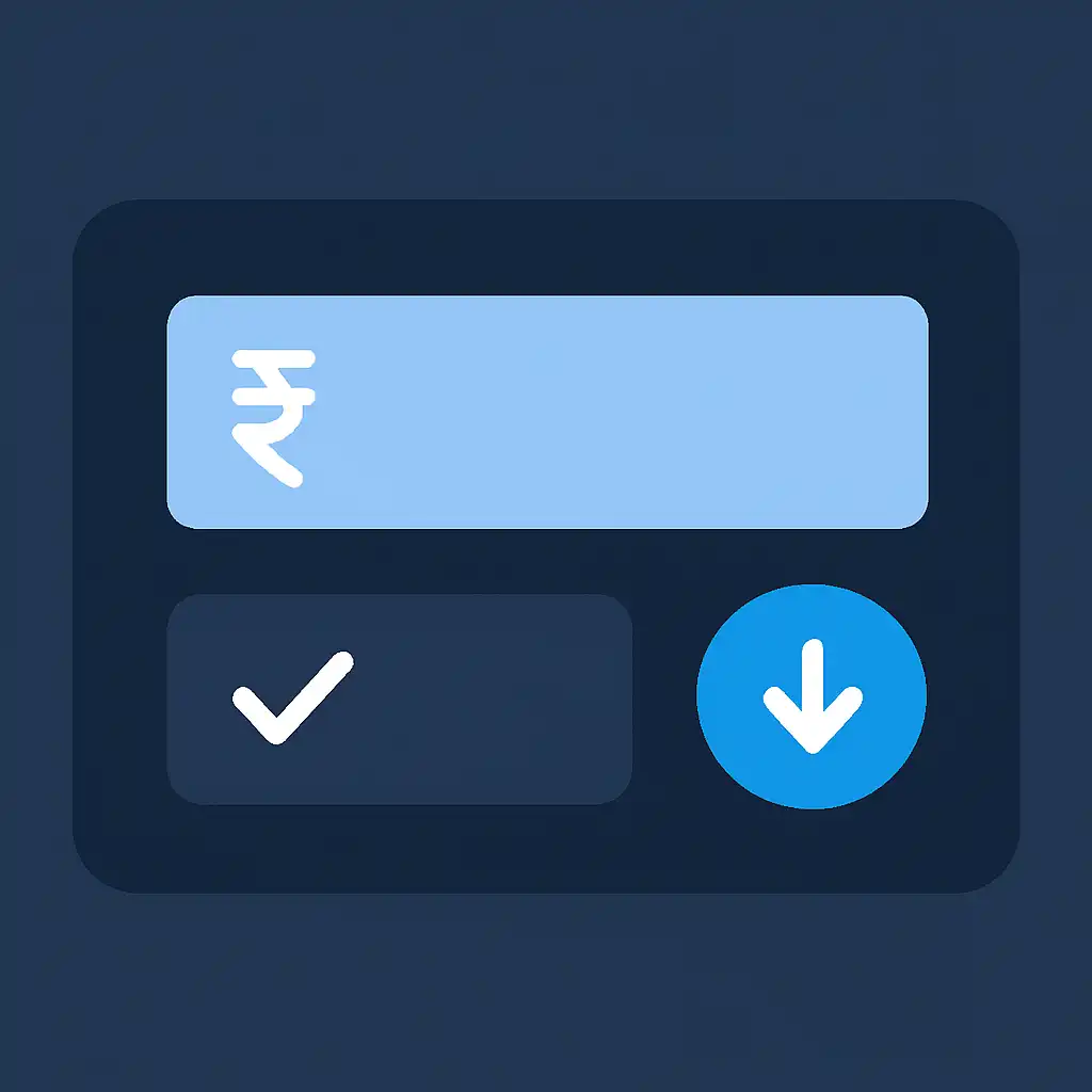 Close-up of button or form field for minimum deposit