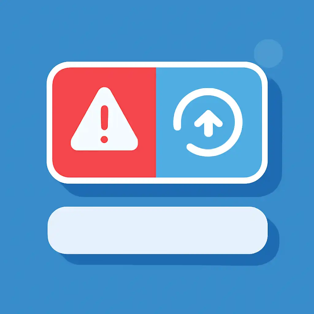 Close-up of button or form field for app update problems